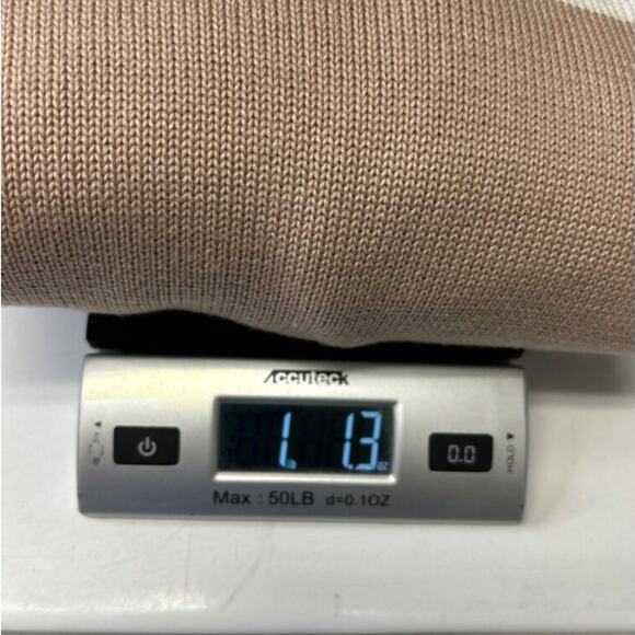 Women’s Cropped Knit Chunky Oversize Sweater With Tan White Stripes M - Picture 5 of 5